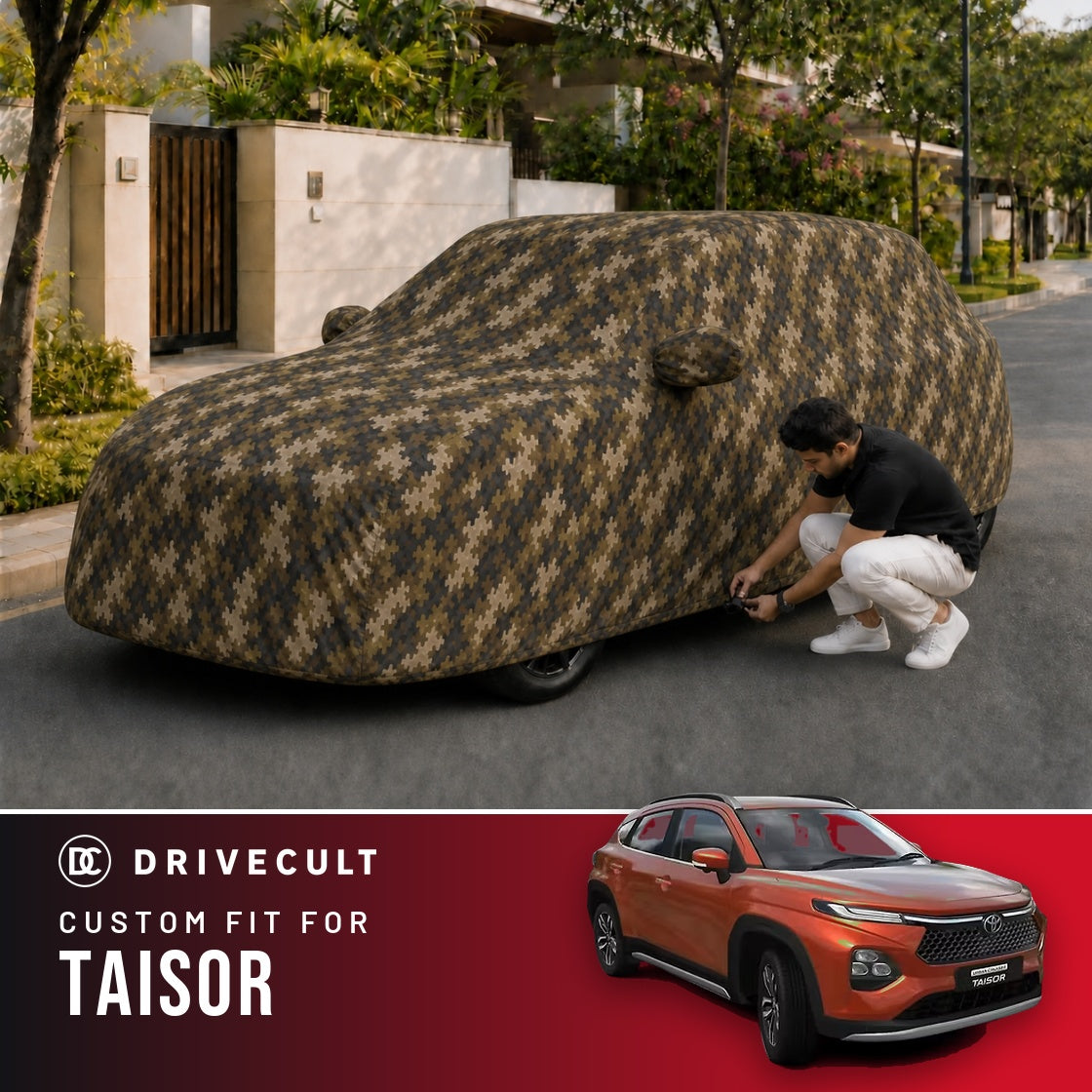 Toyota Taisor DriveCult Phantom custom-fit waterproof car body cover