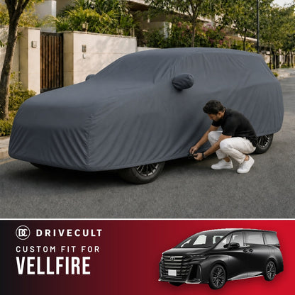 Toyota Vellfire DriveCult Titan custom-fit waterproof car body cover