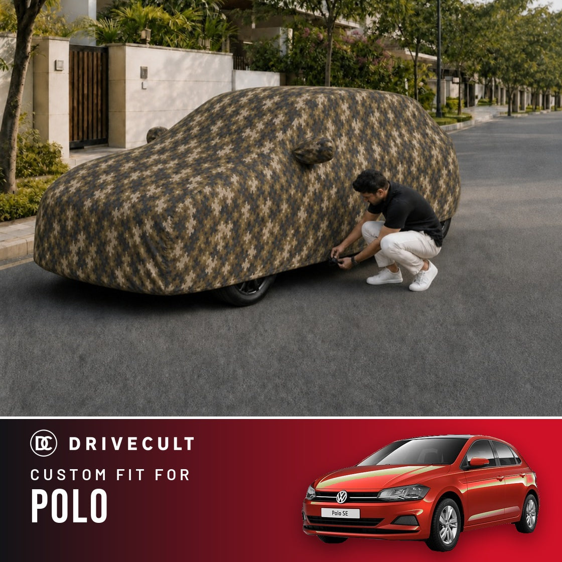Volkswagen Polo DriveCult Phantom custom-fit waterproof car body cover