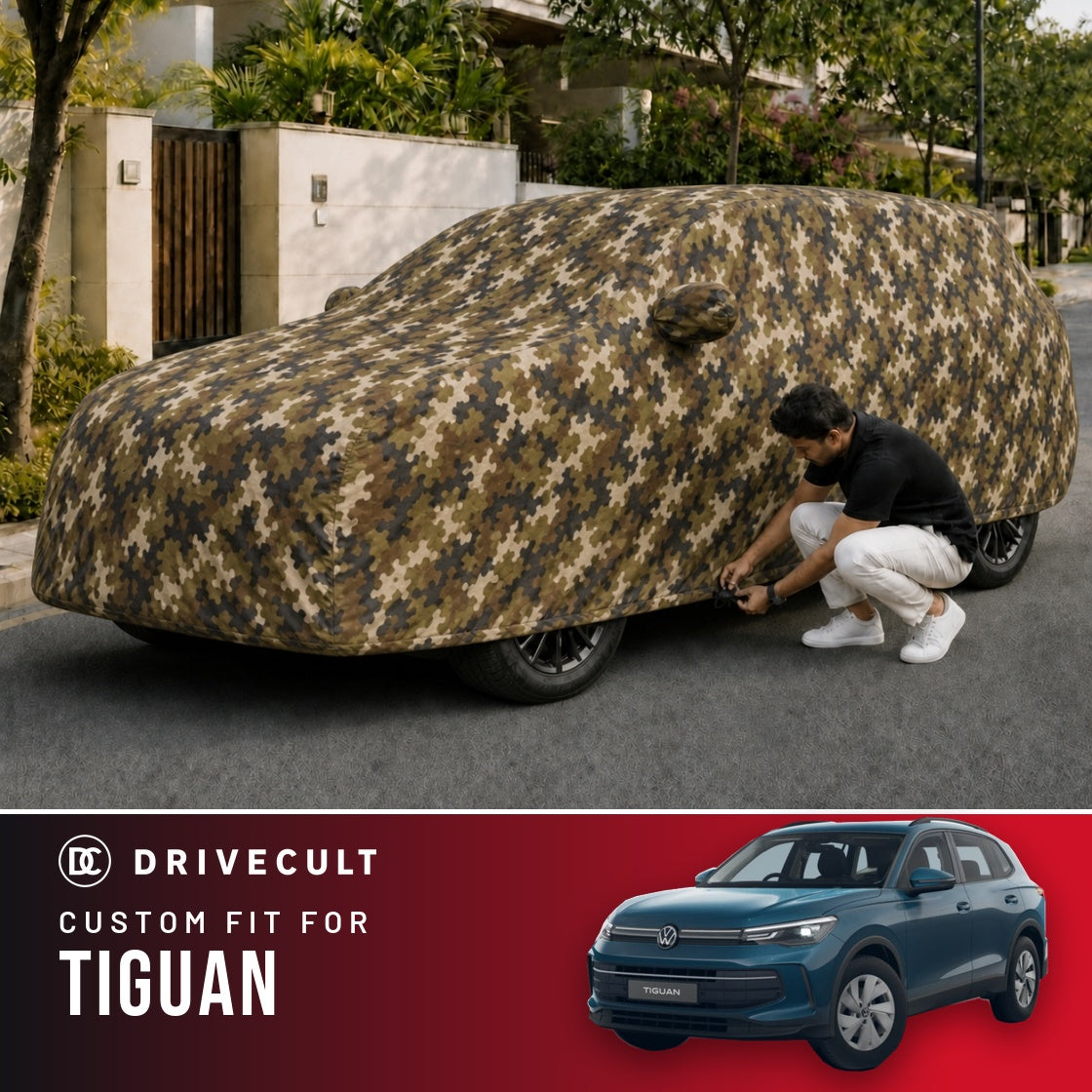 Volkswagen Tiguan DriveCult Phantom custom-fit waterproof car body cover