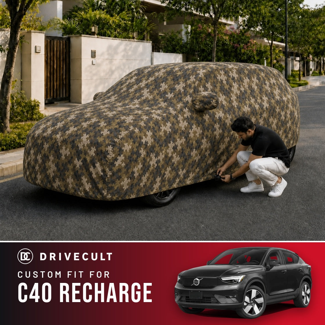 Volvo C40 Recharge DriveCult Phantom custom-fit waterproof car body cover
