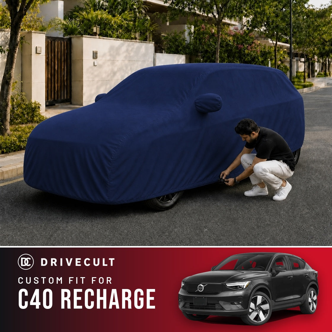 Volvo C40 Recharge DriveCult Storm custom-fit waterproof car body cover