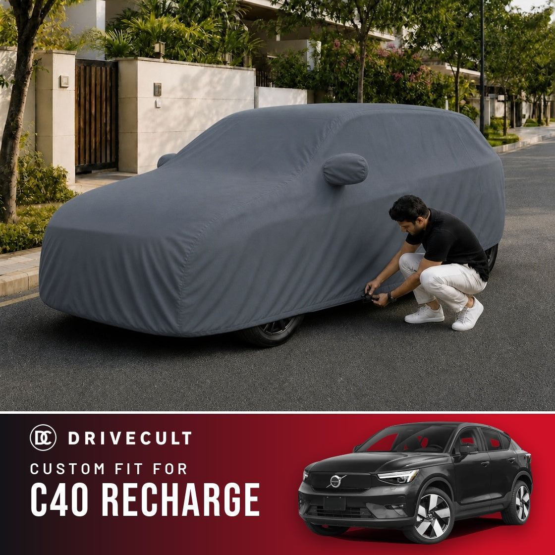 Volvo C40 Recharge DriveCult Titan custom-fit waterproof car body cover