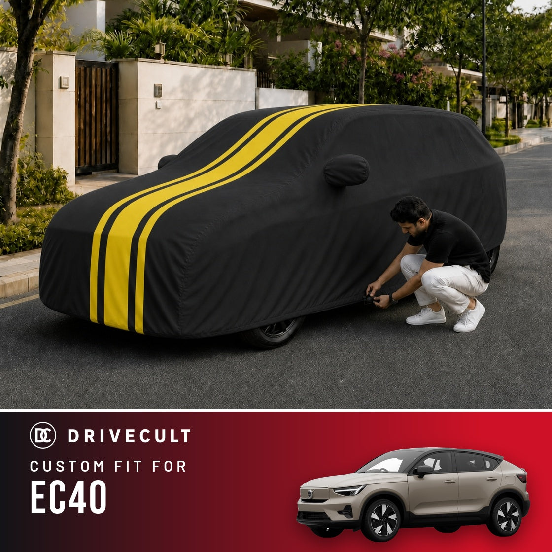 Volvo EC40 DriveCult Blaze custom-fit waterproof car body cover
