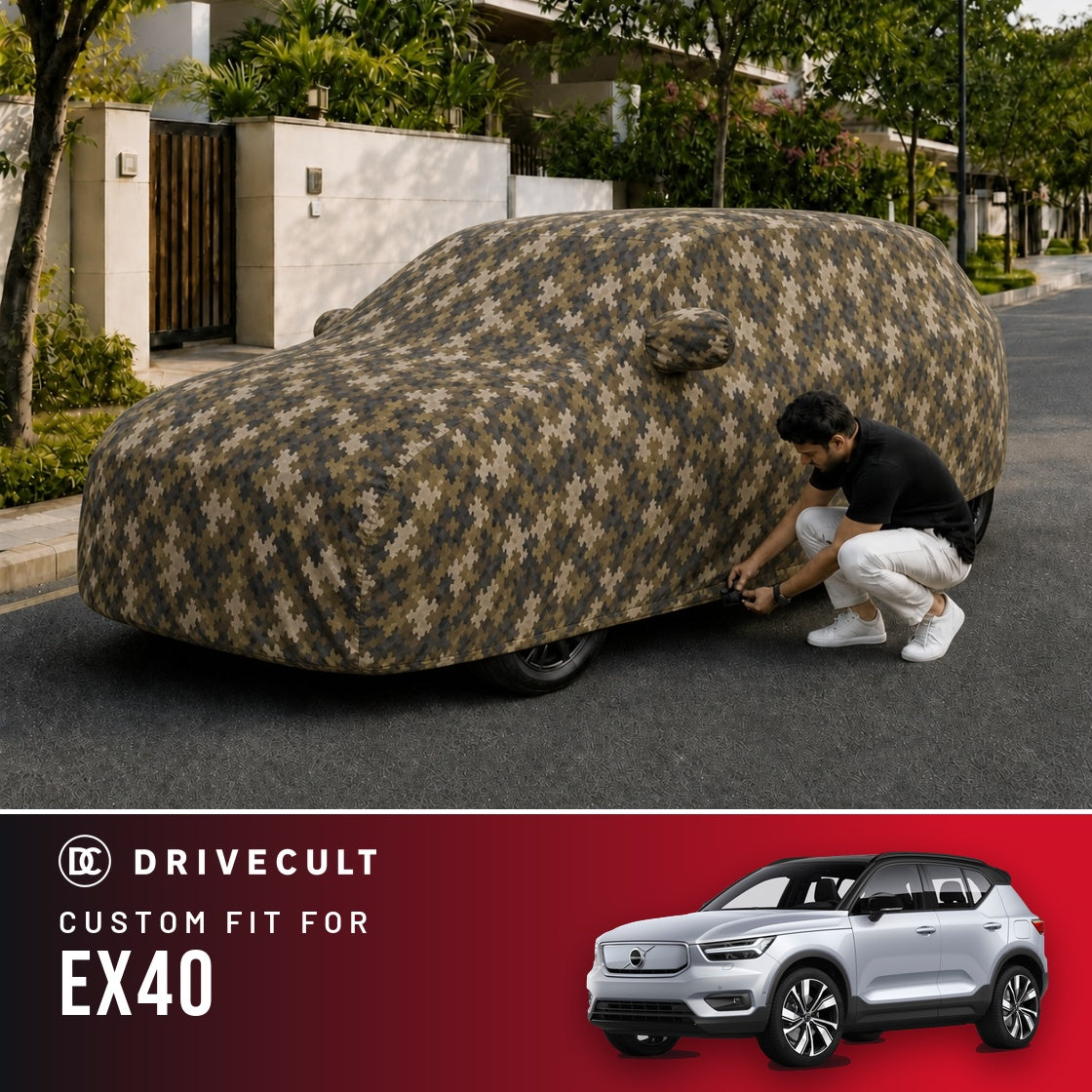 Volvo EX40 DriveCult Phantom custom-fit waterproof car body cover