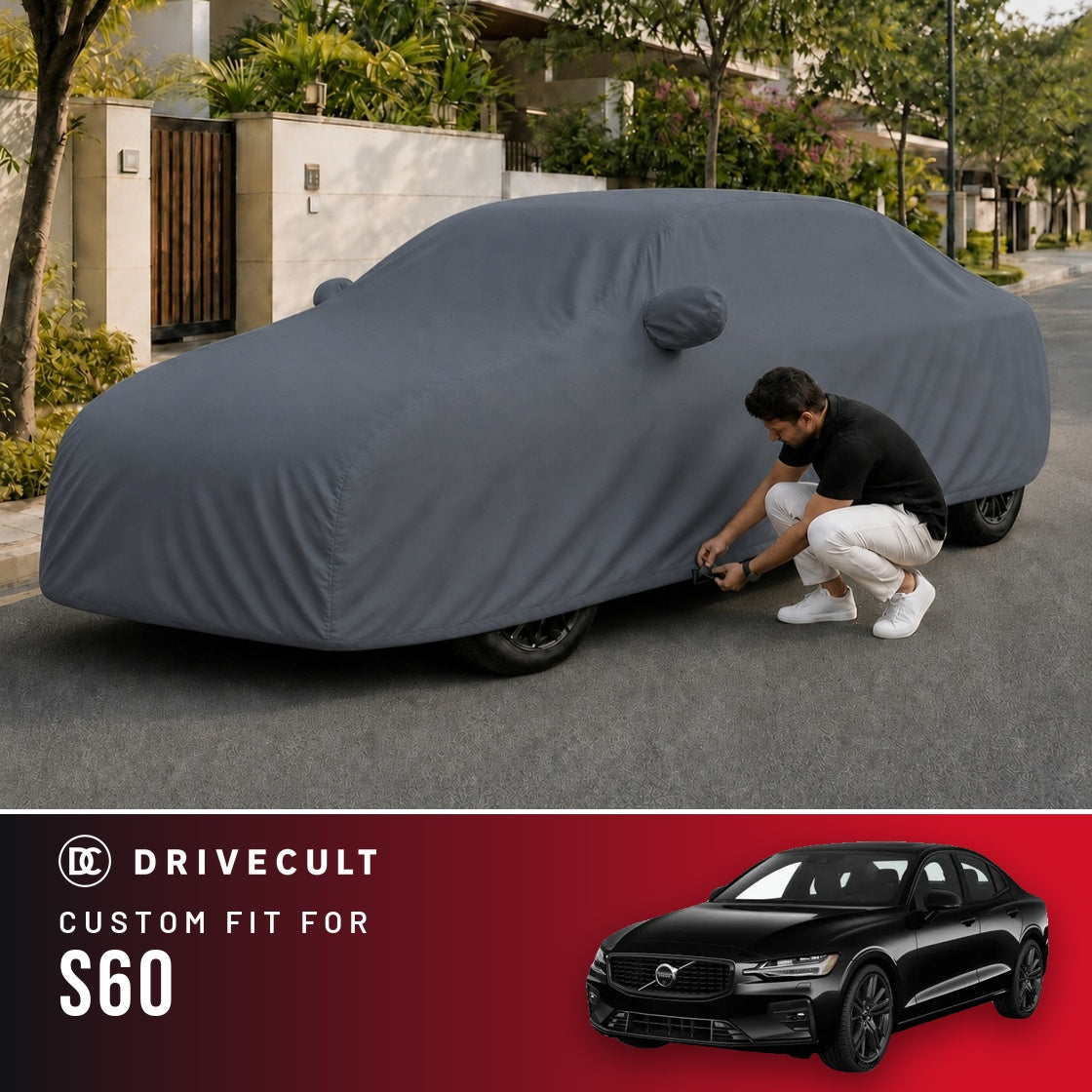 Volvo S60 DriveCult Titan custom-fit waterproof car body cover