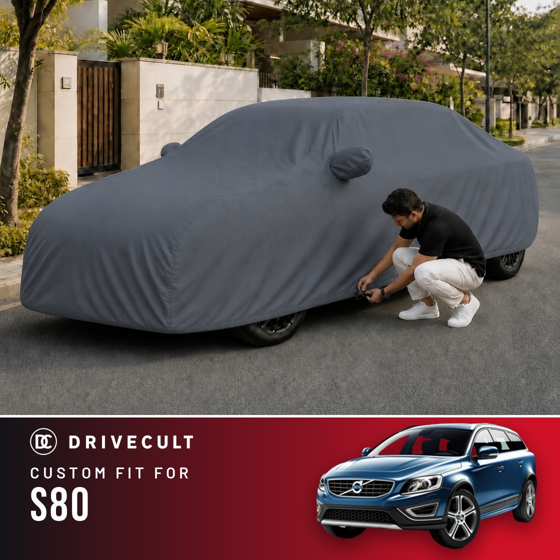 Volvo S80 DriveCult Titan custom-fit waterproof car body cover