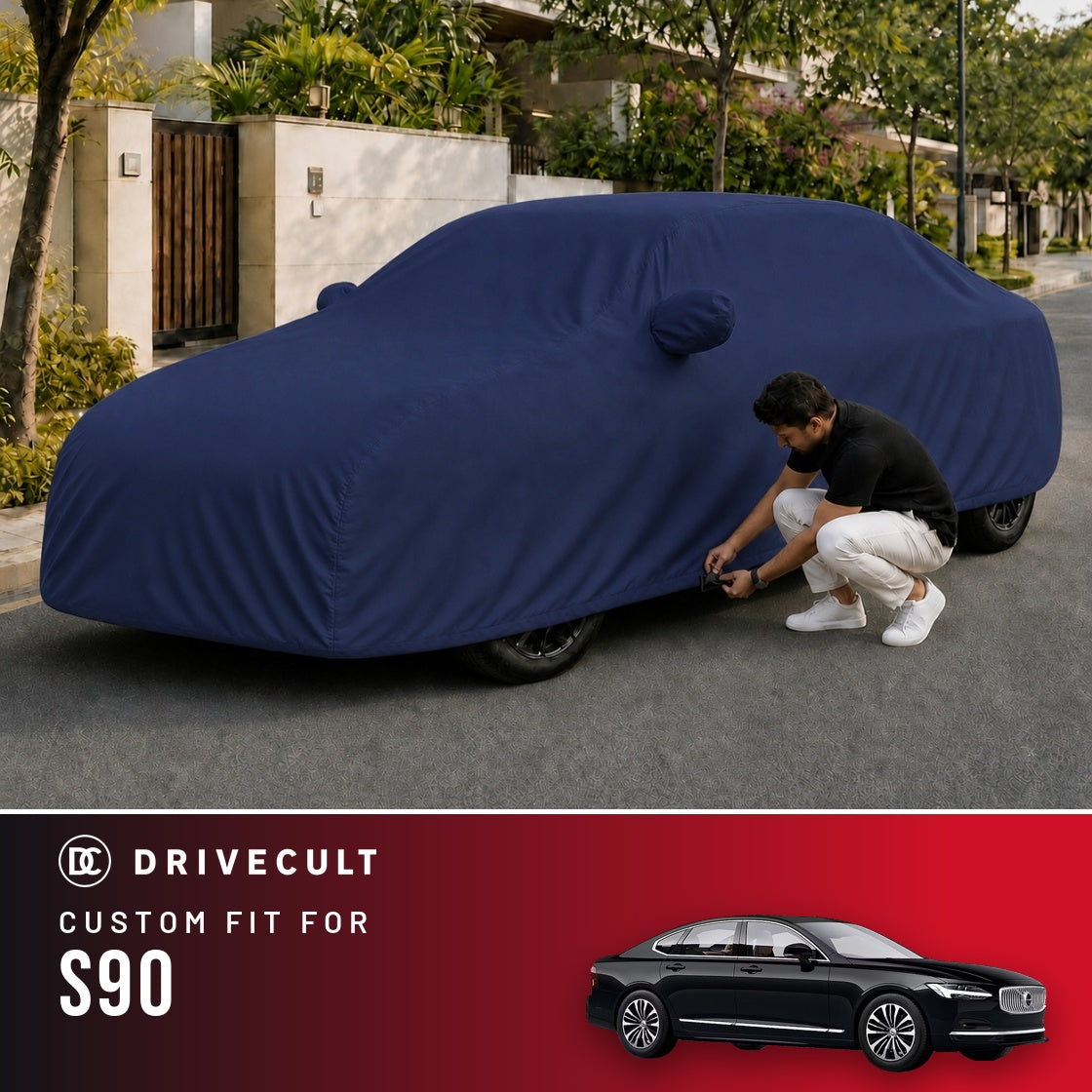 Volvo S90 DriveCult Storm custom-fit waterproof car body cover