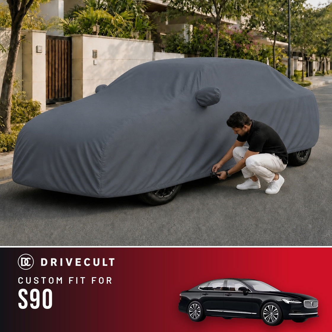 Volvo S90 DriveCult Titan custom-fit waterproof car body cover