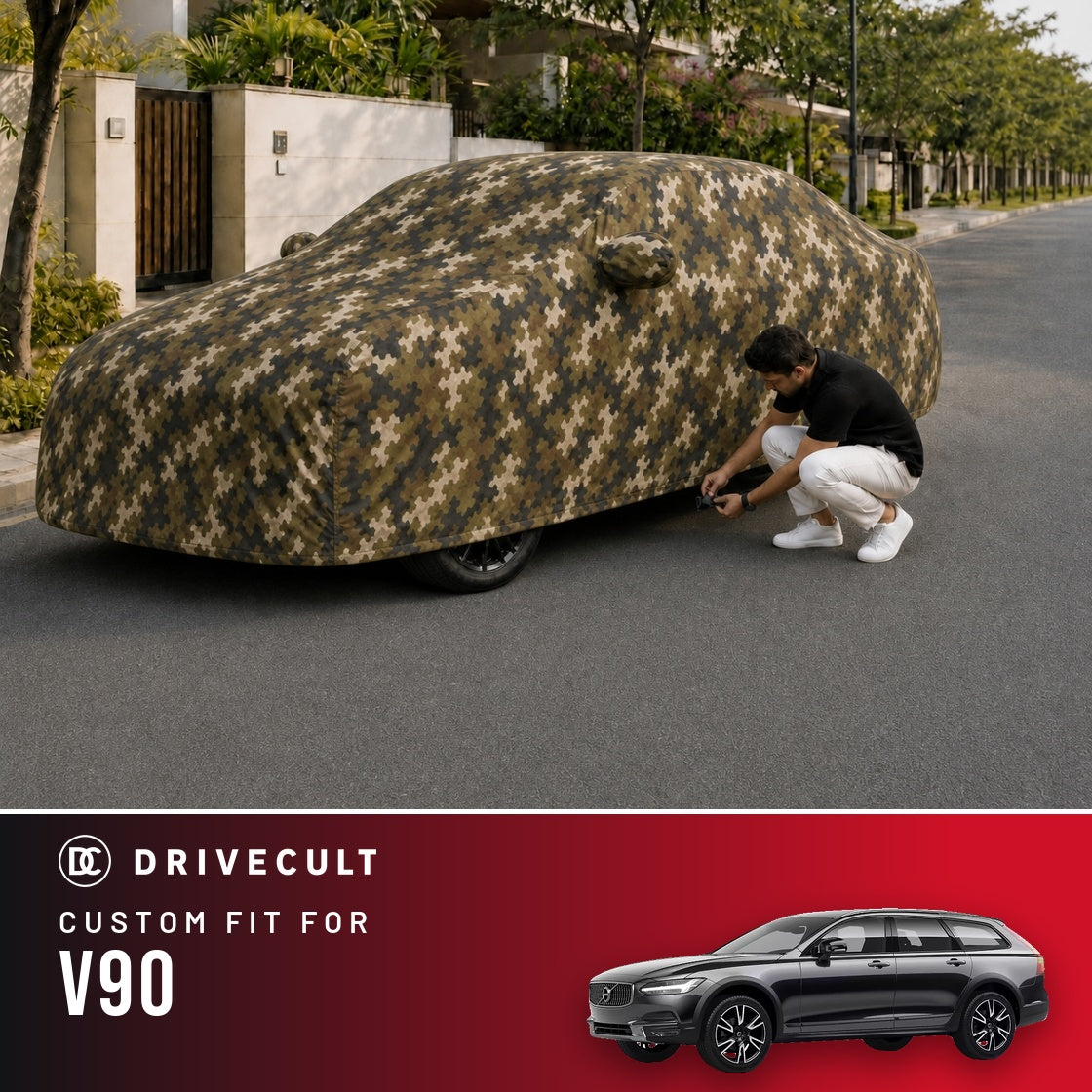 Volvo V90 DriveCult Phantom custom-fit waterproof car body cover