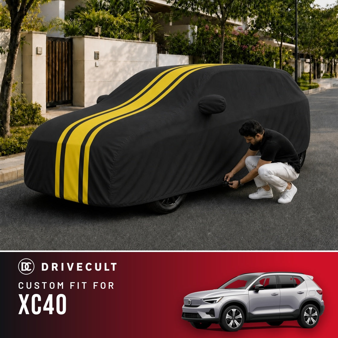 Volvo XC40 DriveCult Blaze custom-fit waterproof car body cover