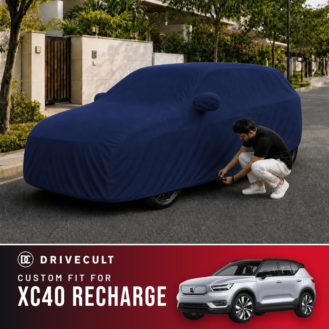 Volvo XC40 Recharge DriveCult Storm custom-fit waterproof car body cover