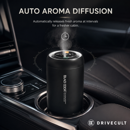 Black Odor diffuser auto aroma diffusion in a car cupholder