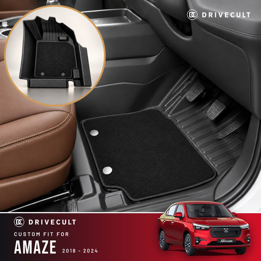 Honda Amaze 2018-2024 DriveCult ATM X Mats custom-fit 2-layer floor mats