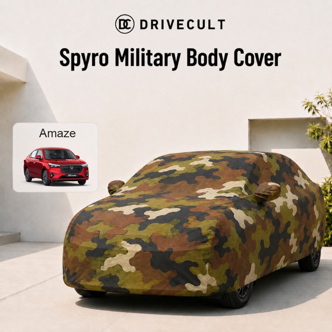Honda Amaze Body Cover · 2018–2024 Spyro Military body cover