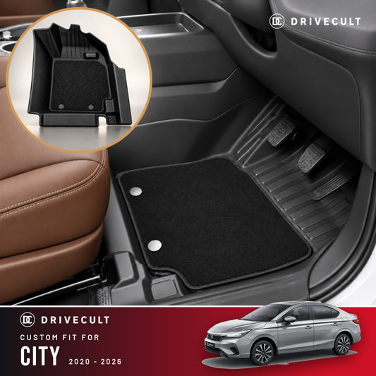 Honda City 2020-2026 DriveCult ATM X Mats custom-fit 2-layer floor mats