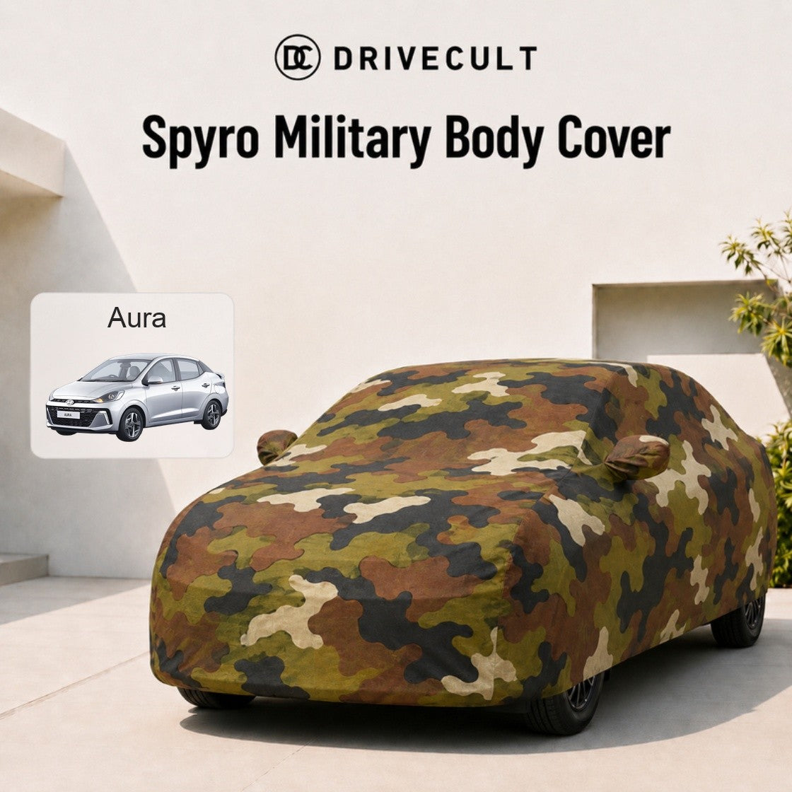Hyundai Aura Body Cover Spyro Military body cover
