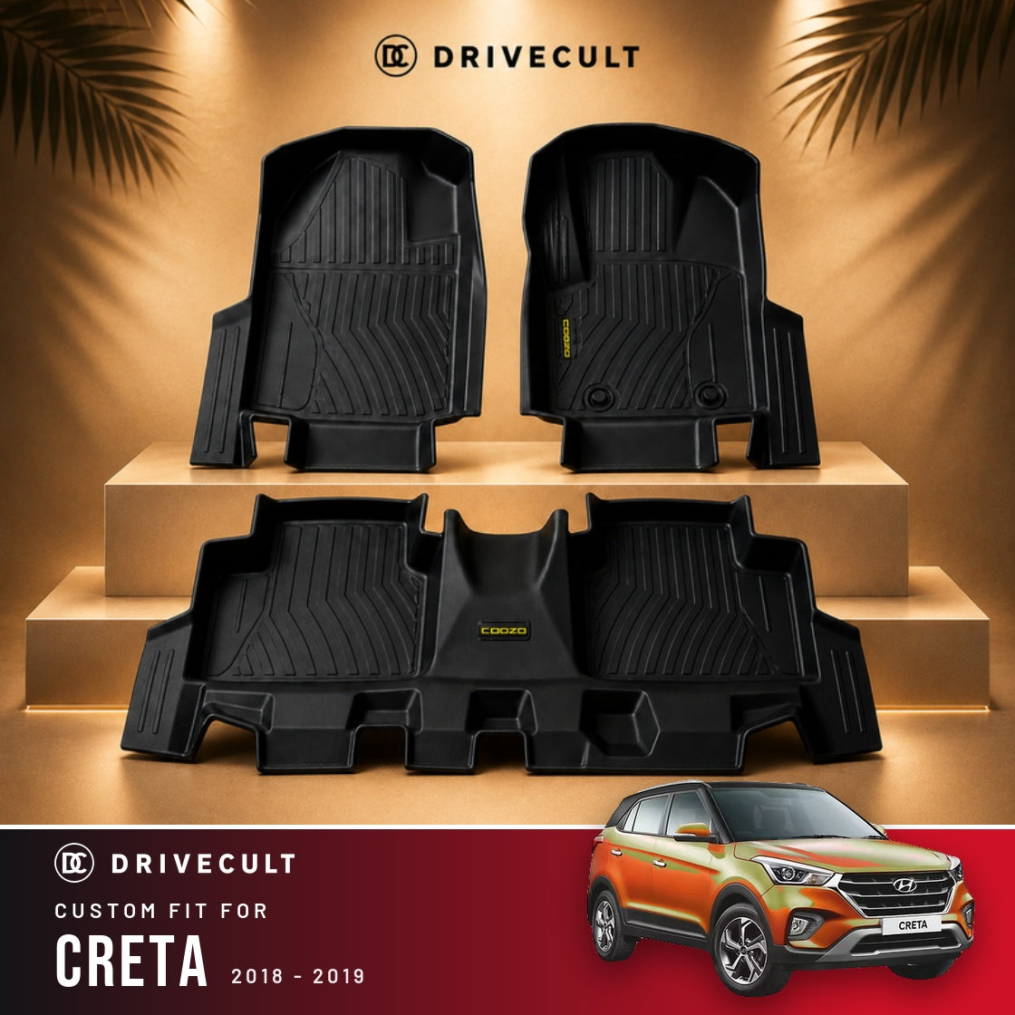 Hyundai Creta 2018 - 2019 DriveCult ATM Mats custom-fit TPE floor mats