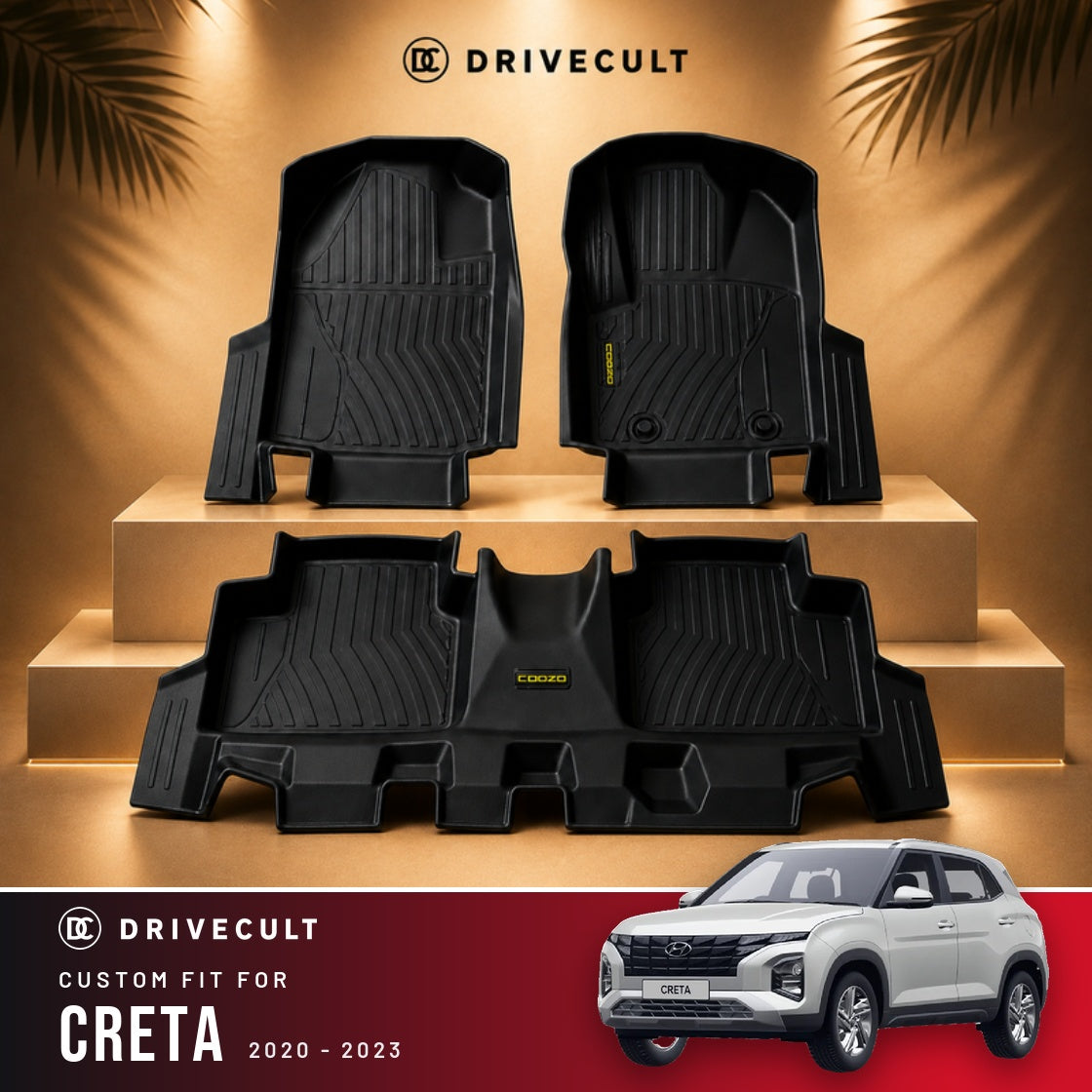 Hyundai Creta 2020 - 2023 DriveCult ATM Mats custom-fit TPE floor mats