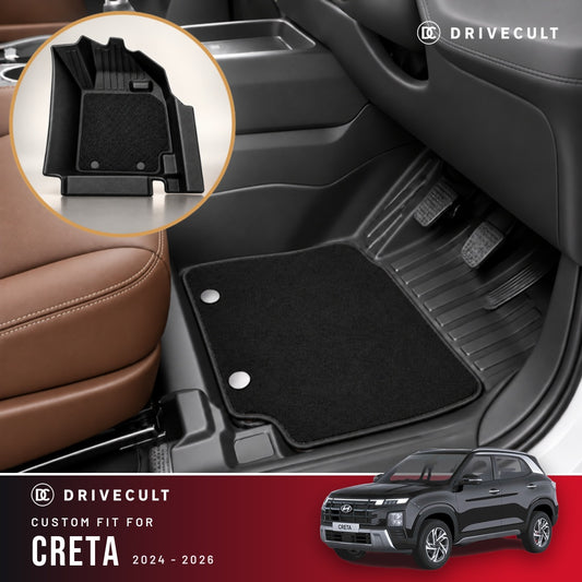 Hyundai Creta 2024-2026 DriveCult ATM X Mats custom-fit 2-layer floor mats