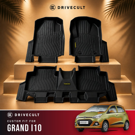 Hyundai Grand i10 DriveCult ATM Mats custom-fit TPE floor mats