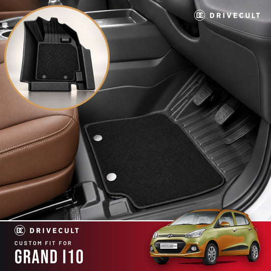 Hyundai Grand i10 DriveCult ATM X Mats custom-fit 2-layer floor mats