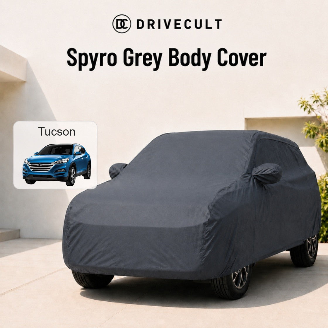 Hyundai Tucson Body Cover · 2017–2021 Spyro Grey body cover