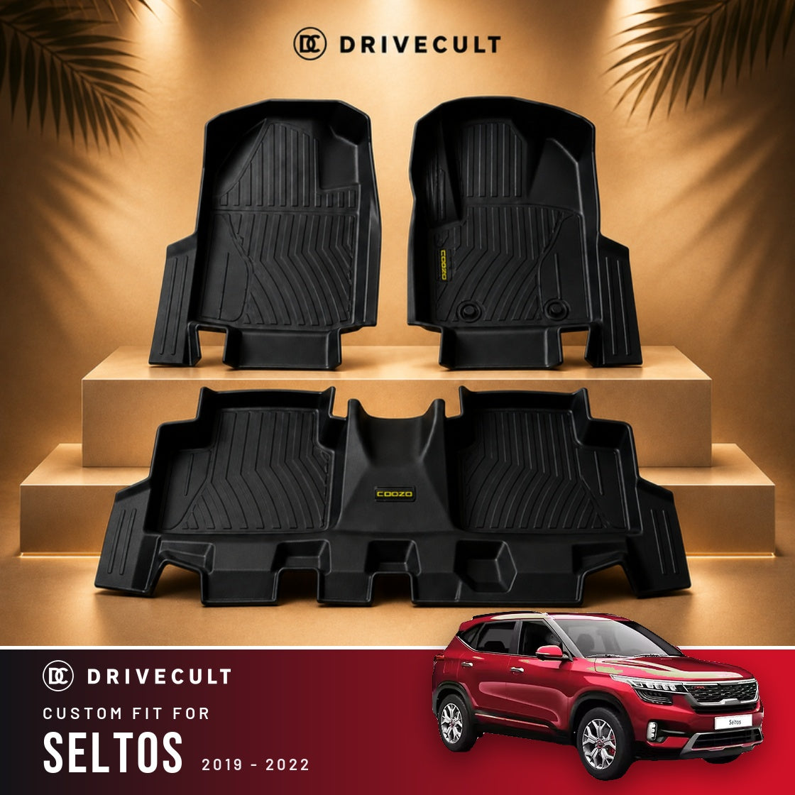 Kia Seltos 2019 - 2022 DriveCult ATM Mats custom-fit TPE floor mats
