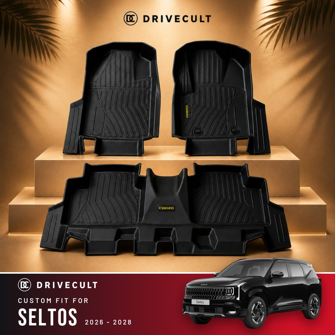 Kia Seltos 2026 - 2028 DriveCult ATM Mats custom-fit TPE floor mats