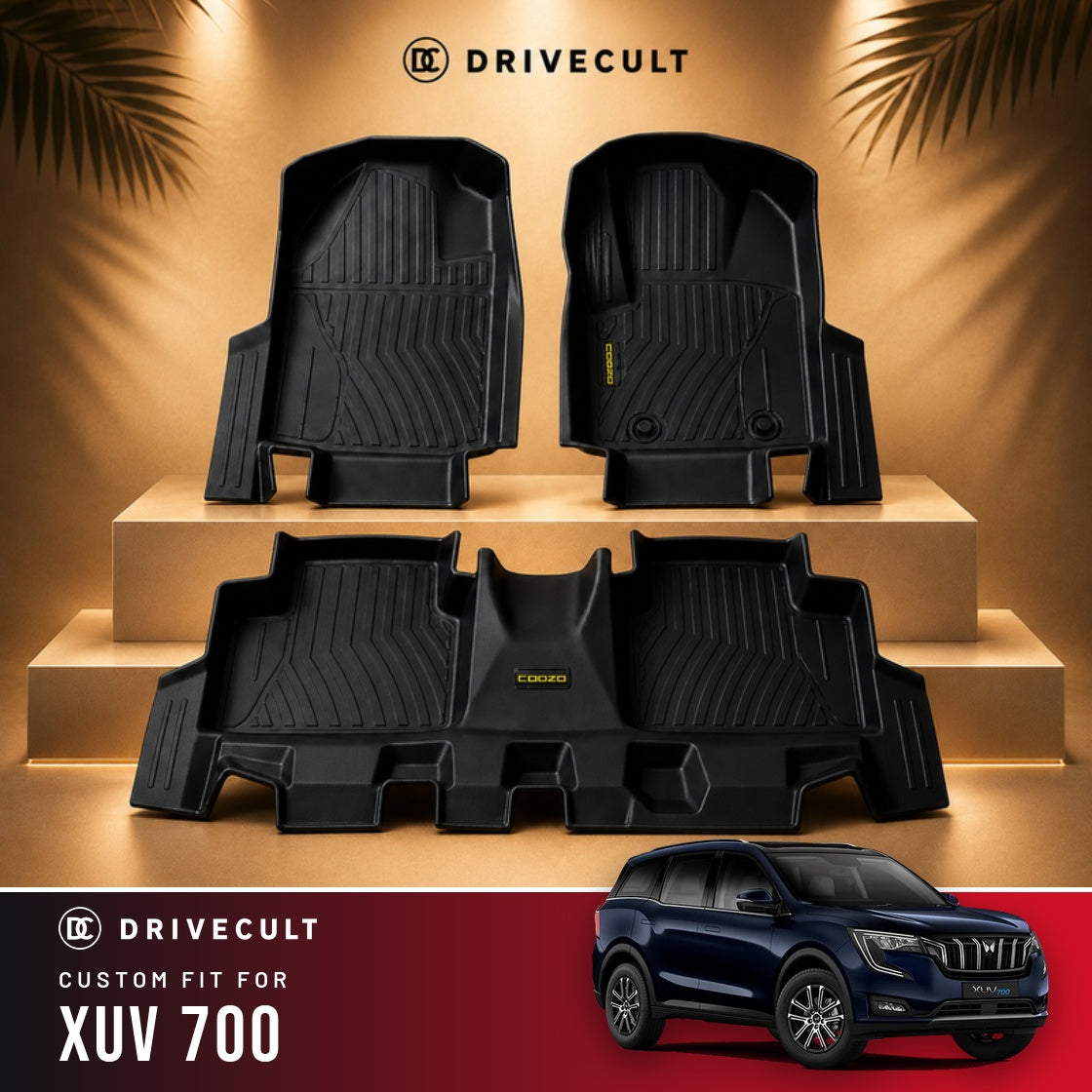 Mahindra XUV 700 5 Seater DriveCult ATM Mats custom-fit TPE floor mats