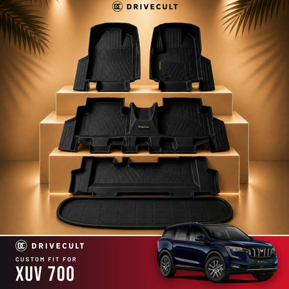 Mahindra XUV 700 7 Seater With Boot DriveCult ATM Mats custom-fit TPE floor mats