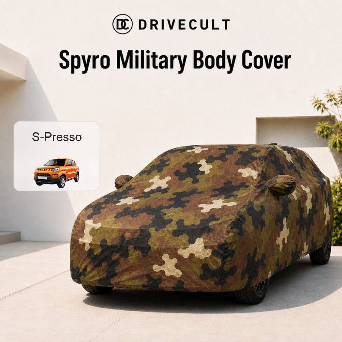 Maruti Suzuki S-Presso Spyro Military body cover