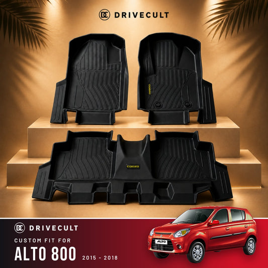 Maruti Suzuki Alto 800 2015 - 2018 DriveCult ATM Mats custom-fit TPE floor mats