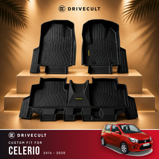 Maruti Suzuki Celerio 2014 - 2020 DriveCult ATM Mats custom-fit TPE floor mats