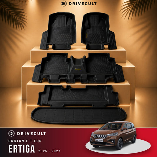 Maruti Suzuki Ertiga 2025 - 2027 DriveCult ATM Mats custom-fit TPE floor mats