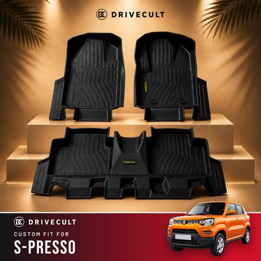 Maruti Suzuki S-Presso DriveCult ATM Mats custom-fit TPE floor mats