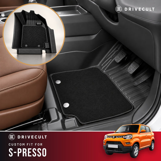 Maruti Suzuki S-Presso DriveCult ATM X Mats custom-fit 2-layer floor mats