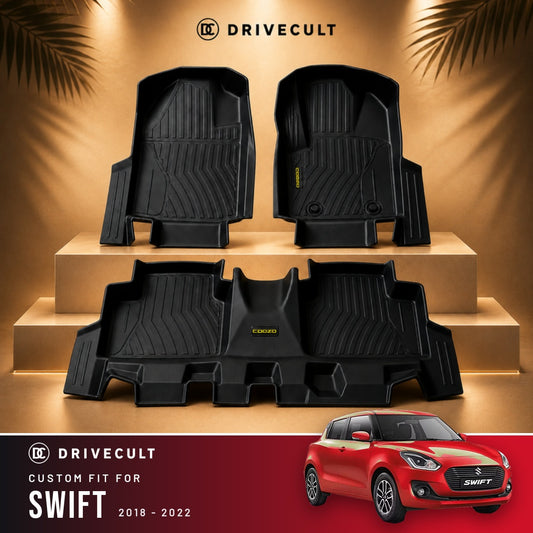 Maruti Suzuki Swift 2018 - 2022 DriveCult ATM Mats custom-fit TPE floor mats