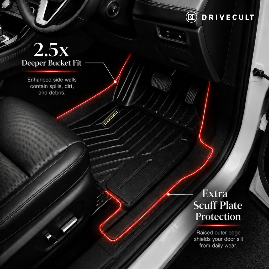 Mahindra Scorpio N ATM Mats - 2.5x deeper bucket fit with extra scuff plate protection