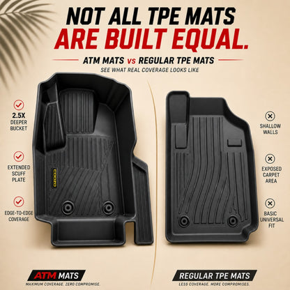 Toyota Innova Crysta 2023 - 2026 ATM Mats - ATM Mats vs regular TPE mats coverage comparison