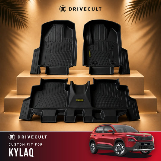 Skoda Kylaq DriveCult ATM Mats custom-fit TPE floor mats