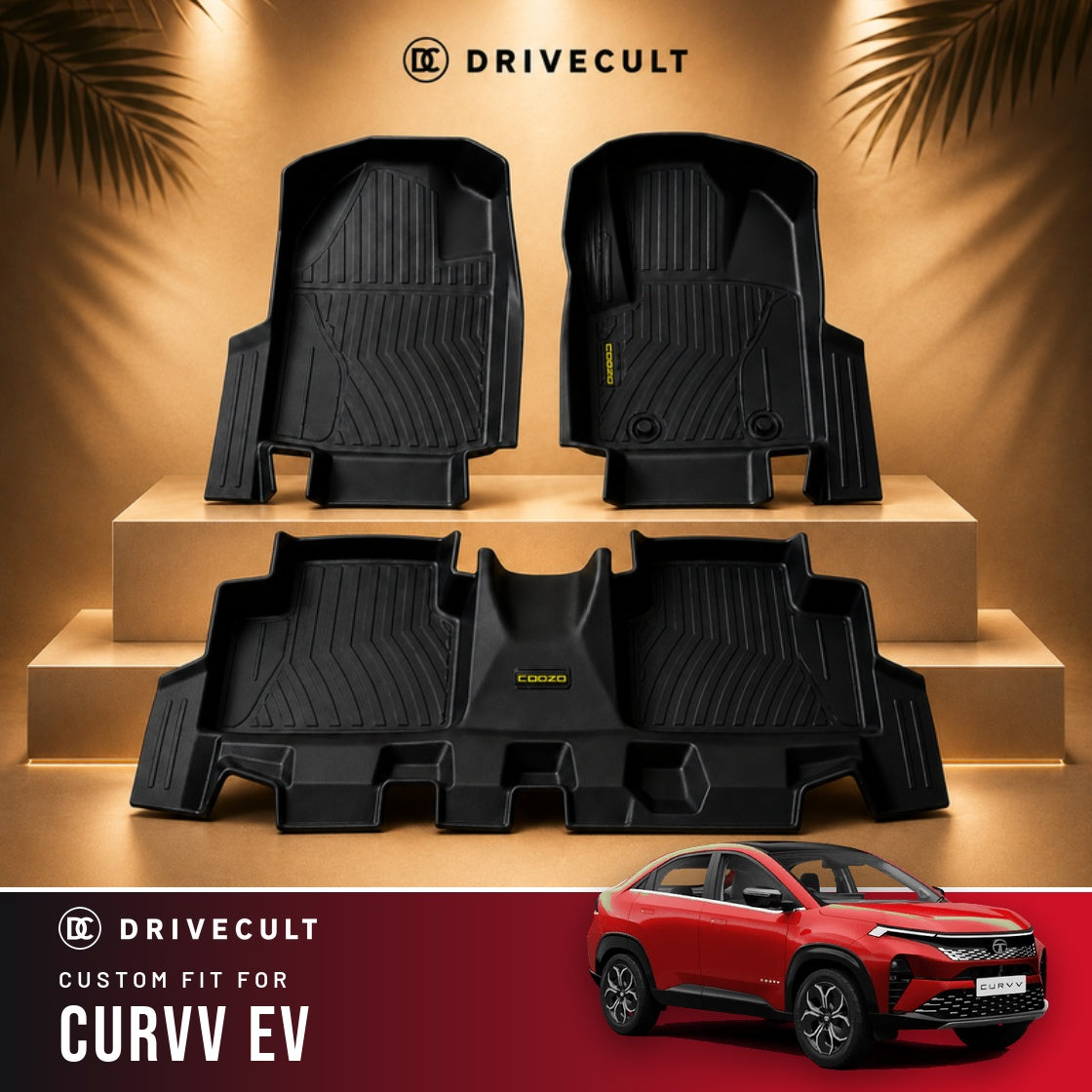 Tata Curvv EV DriveCult ATM Mats custom-fit TPE floor mats