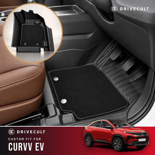 Tata Curvv EV DriveCult ATM X Mats custom-fit 2-layer floor mats