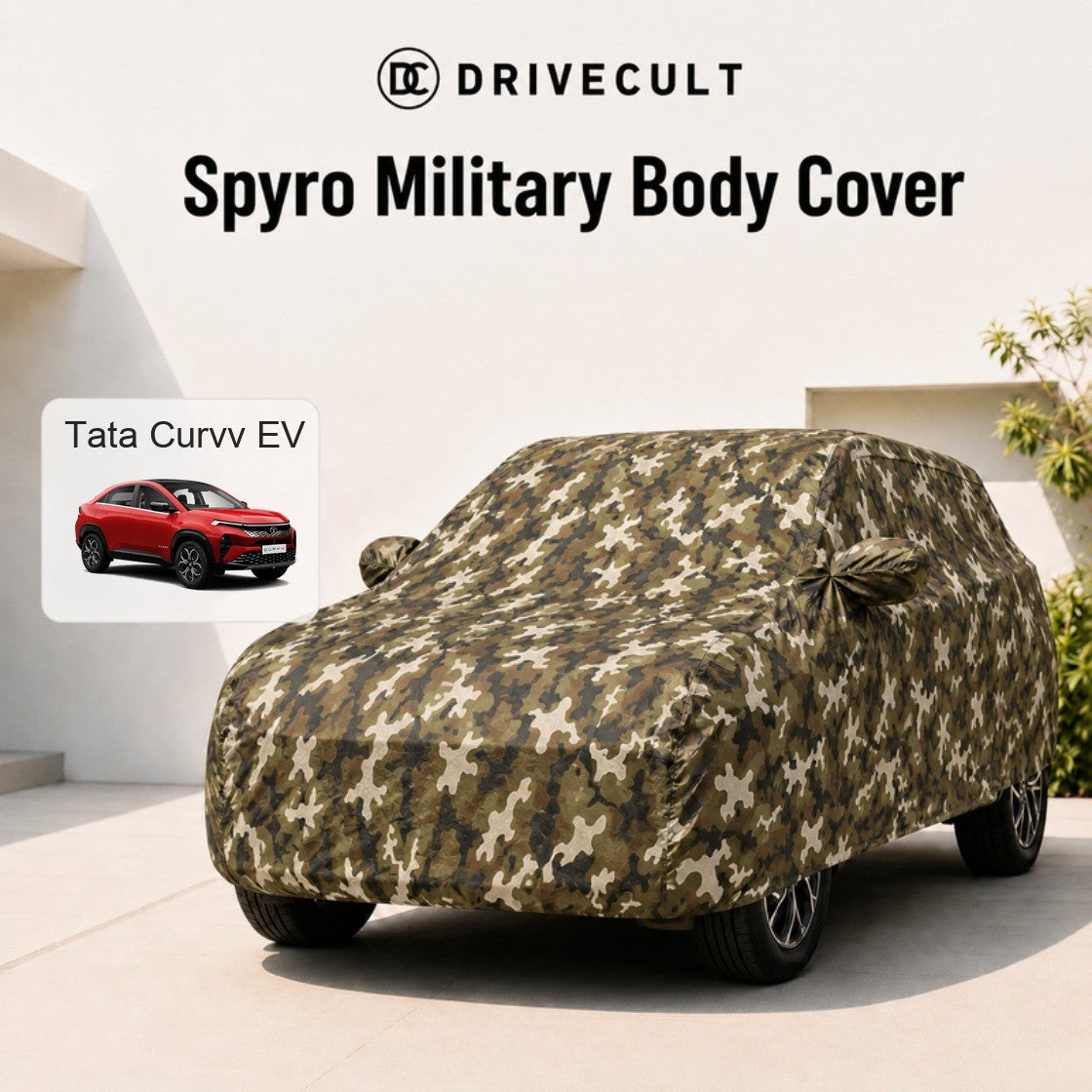 Tata Curvv EV Spyro Military body cover
