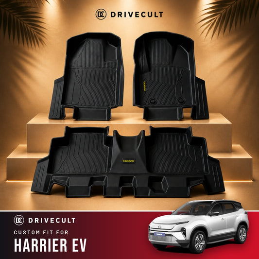 Tata Harrier EV DriveCult ATM Mats custom-fit TPE floor mats