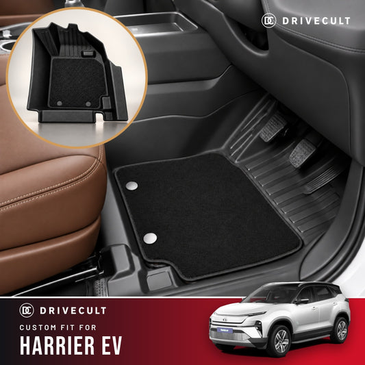 Tata Harrier EV DriveCult ATM X Mats custom-fit 2-layer floor mats