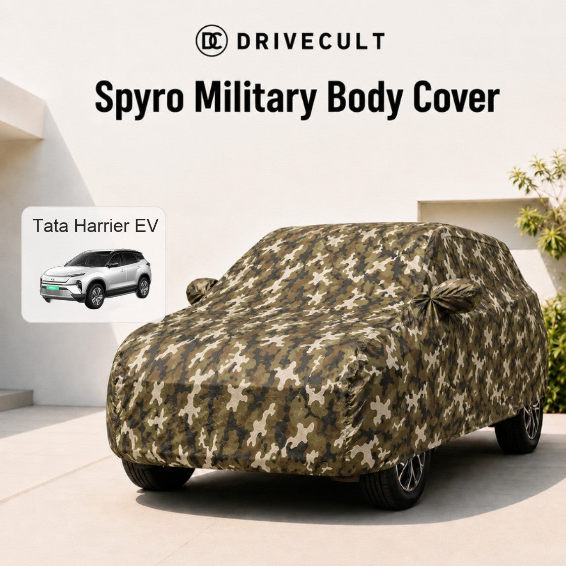 Tata Harrier EV Spyro Military body cover