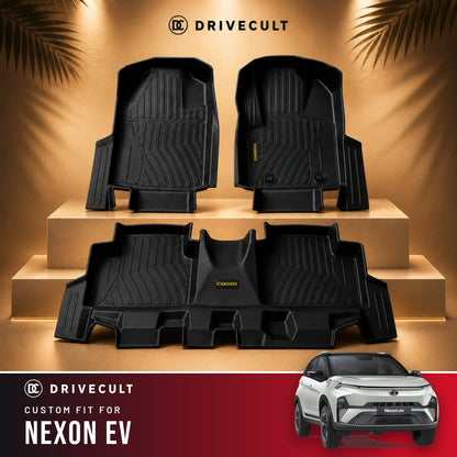 Tata Nexon EV DriveCult ATM Mats custom-fit TPE floor mats