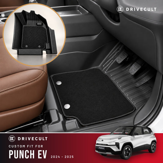 Tata Punch EV 2024-2025 DriveCult ATM X Mats custom-fit 2-layer floor mats
