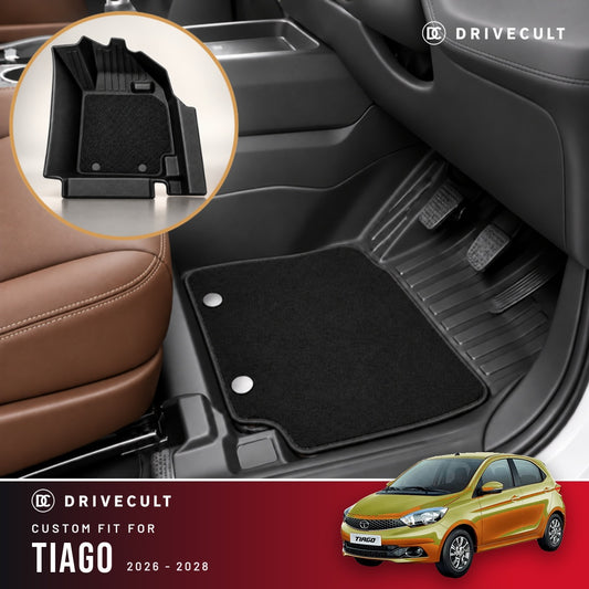 Tata Tiago 2026-2028 DriveCult ATM X Mats custom-fit 2-layer floor mats